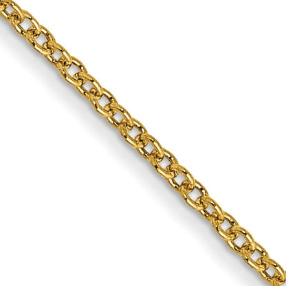 14K 14 inch 1mm Round Open Link Cable with Lobster Clasp Chain
