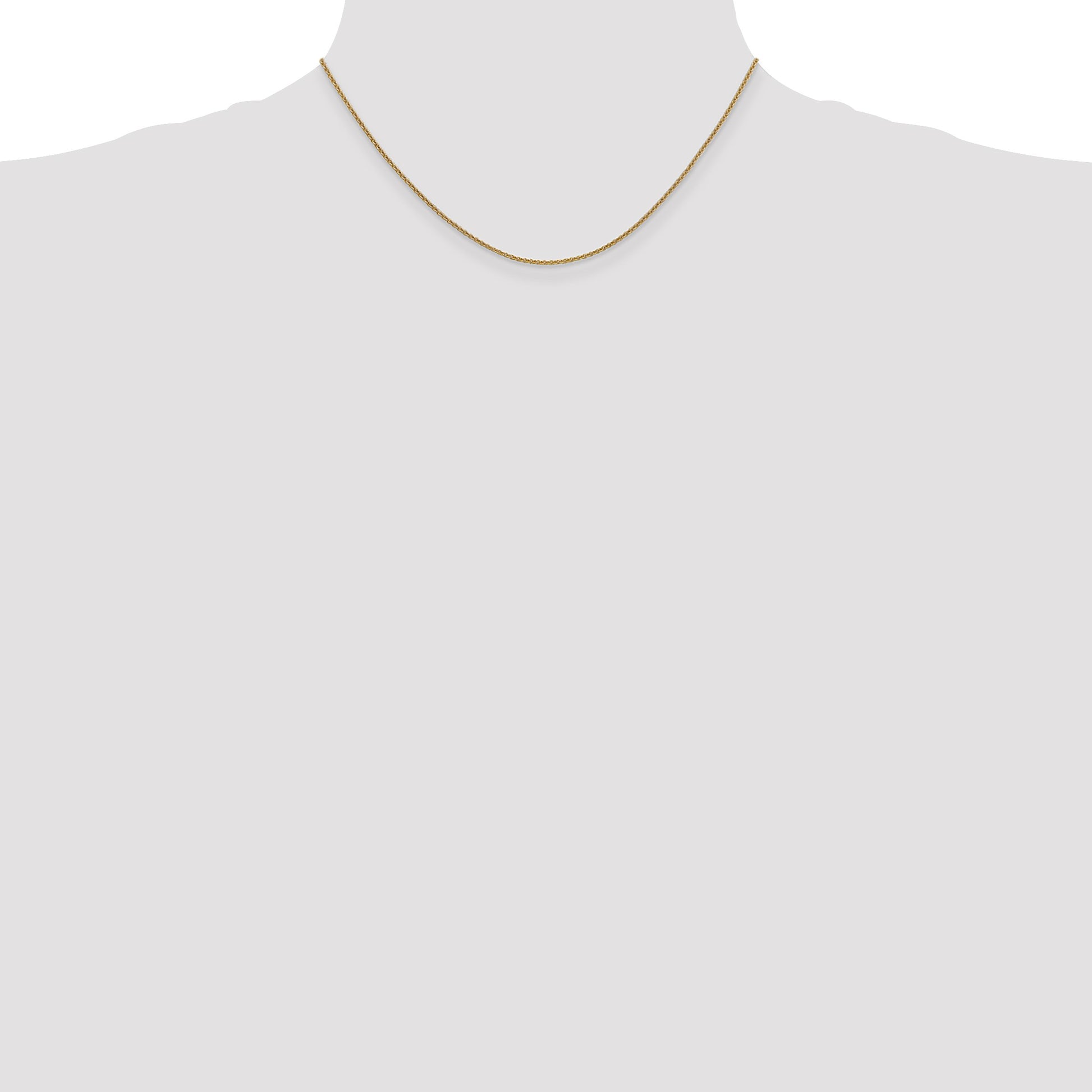 14K 16 inch 1.4mm Round Open Link Cable with Lobster Clasp Chain