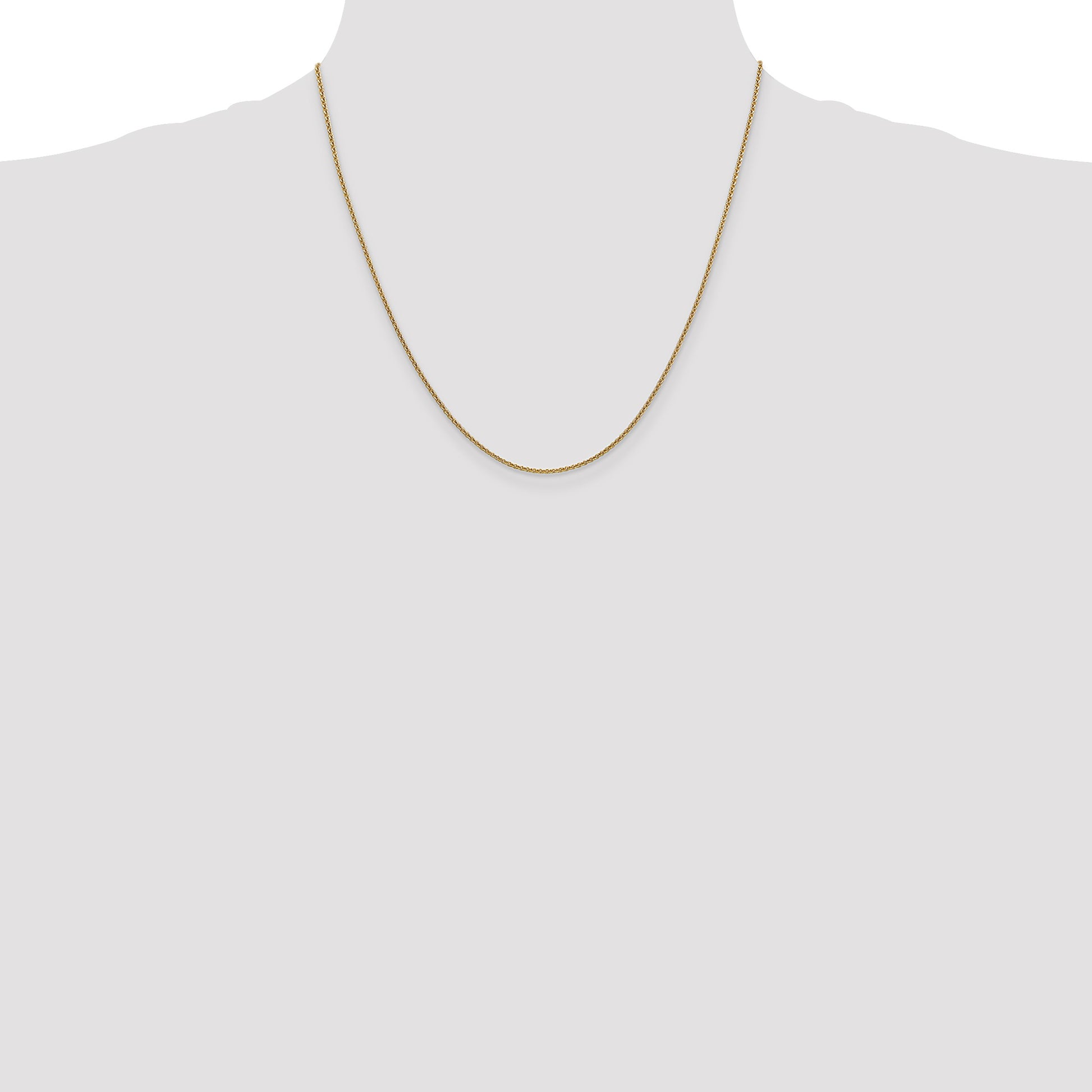14K 20 inch 1.4mm Round Open Link Cable with Lobster Clasp Chain