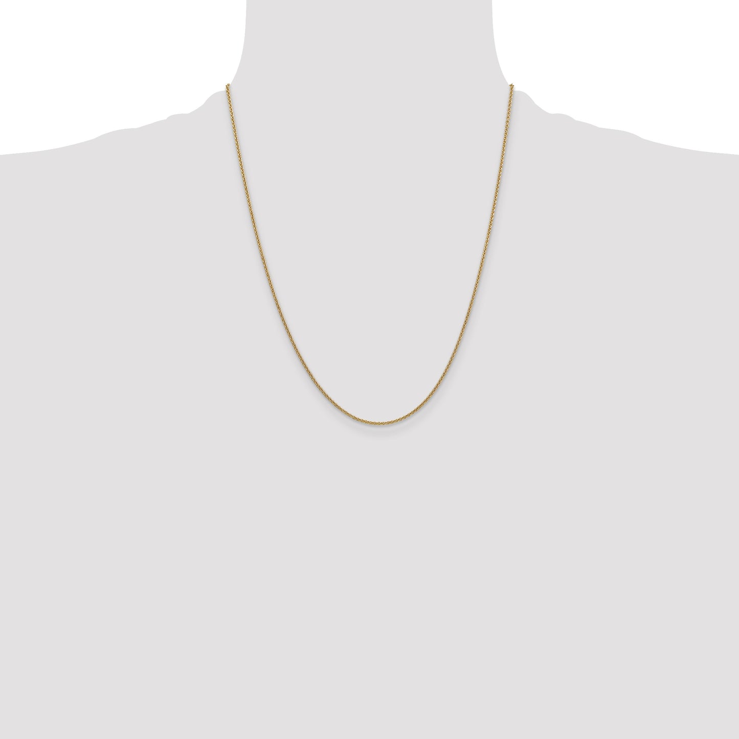 14K 22 inch 1.4mm Round Open Link Cable with Lobster Clasp Chain