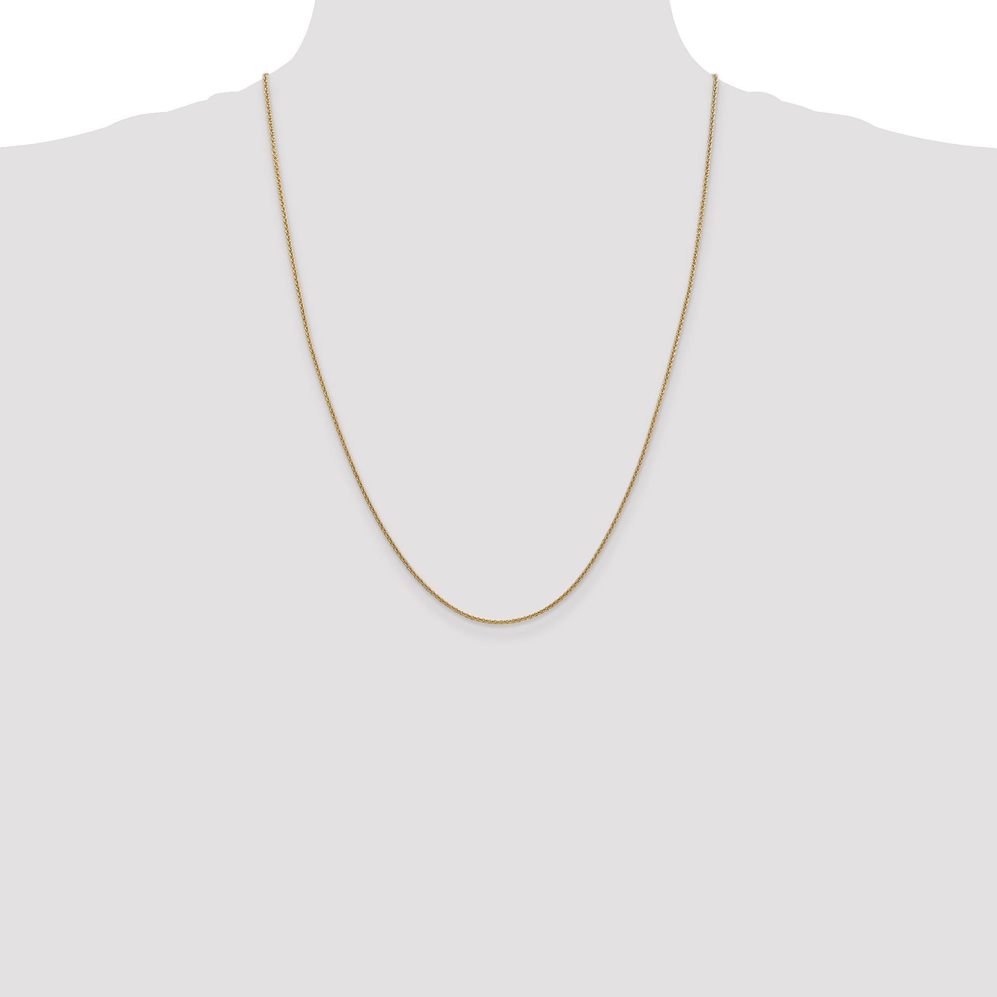 14K 24 inch 1.4mm Round Open Link Cable with Lobster Clasp Chain