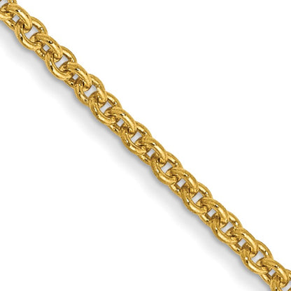 14K 26 inch 1.4mm Round Open Link Cable with Lobster Clasp Chain