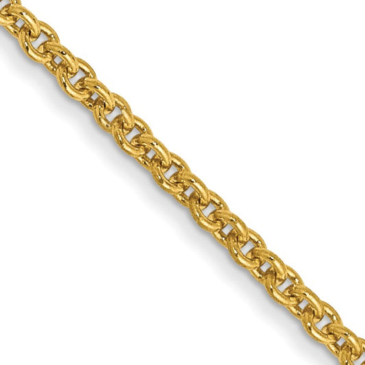 14K 20 inch 1.4mm Round Open Link Cable with Lobster Clasp Chain
