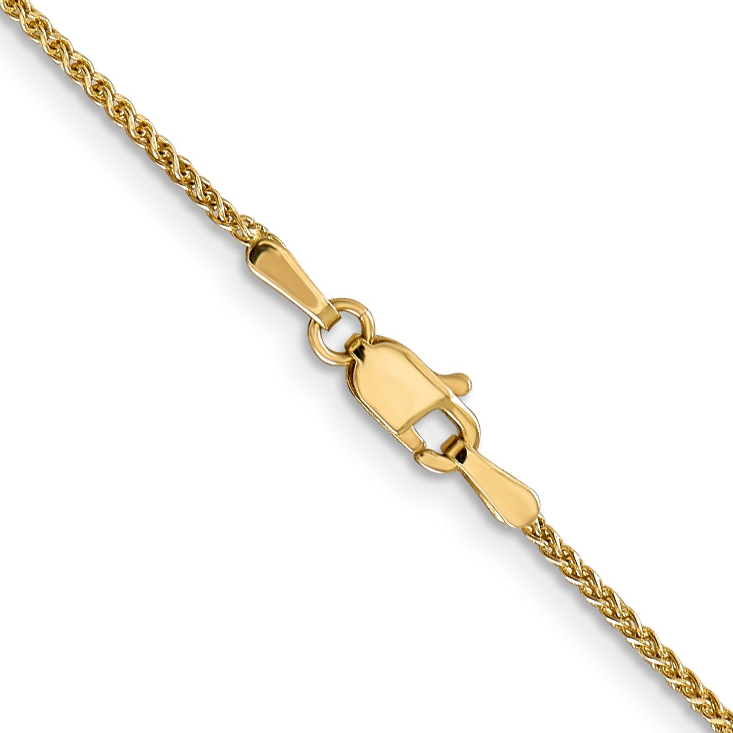 14K 30 inch 1.25mm Diamond-cut Spiga with Lobster Clasp Chain