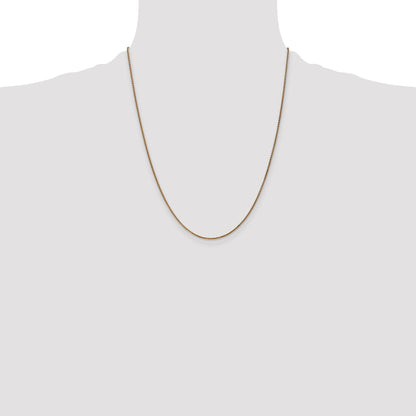 14K 22 inch 1.25mm Diamond-cut Spiga with Lobster Clasp Chain