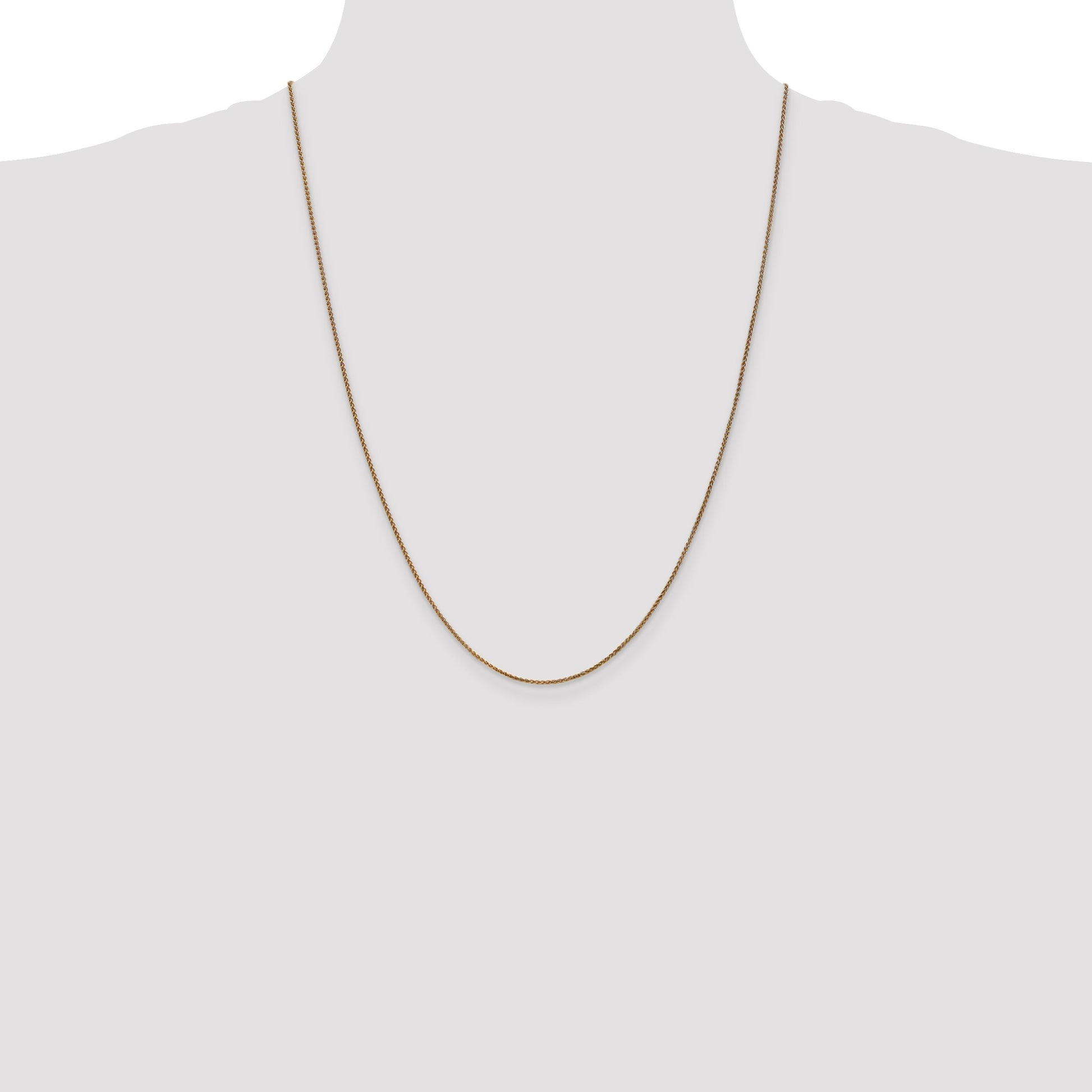 14K 24 inch 1.25mm Diamond-cut Spiga with Lobster Clasp Chain