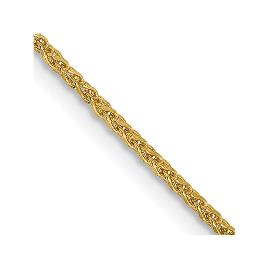 14K 16 inch 1.25mm Diamond-cut Spiga with Lobster Clasp Chain