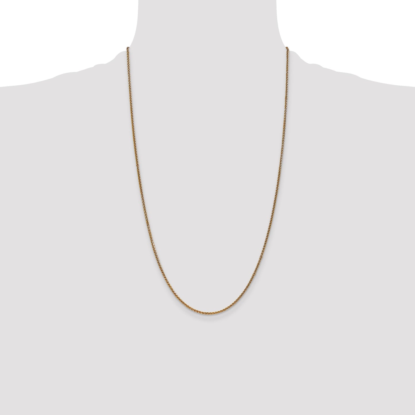14K 26 inch 1.7mm Diamond-cut Spiga with Lobster Clasp Chain