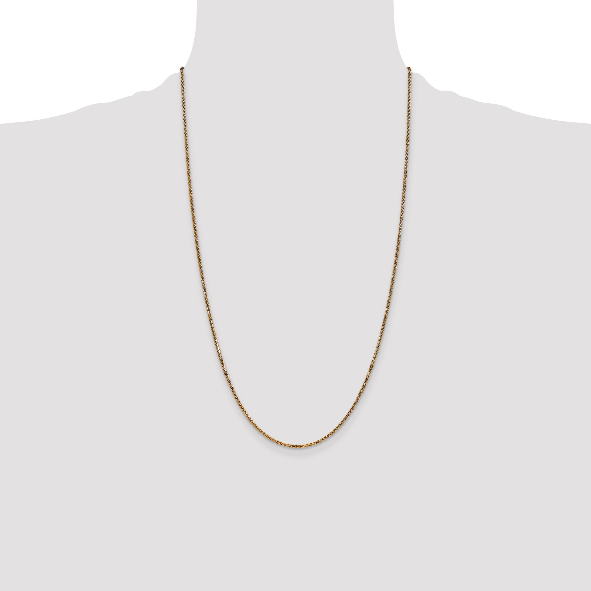 14K 26 inch 1.7mm Diamond-cut Spiga with Lobster Clasp Chain