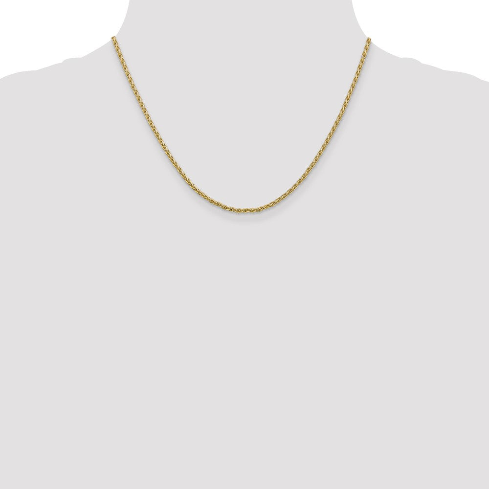 14k 18 inch 2.25mm Parisian Wheat with Lobster Clasp Chain