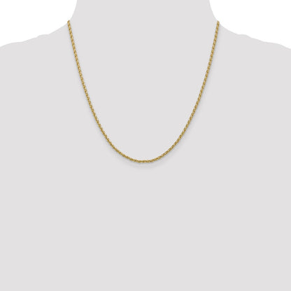 14k 20 inch 2.25mm Parisian Wheat with Lobster Clasp Chain