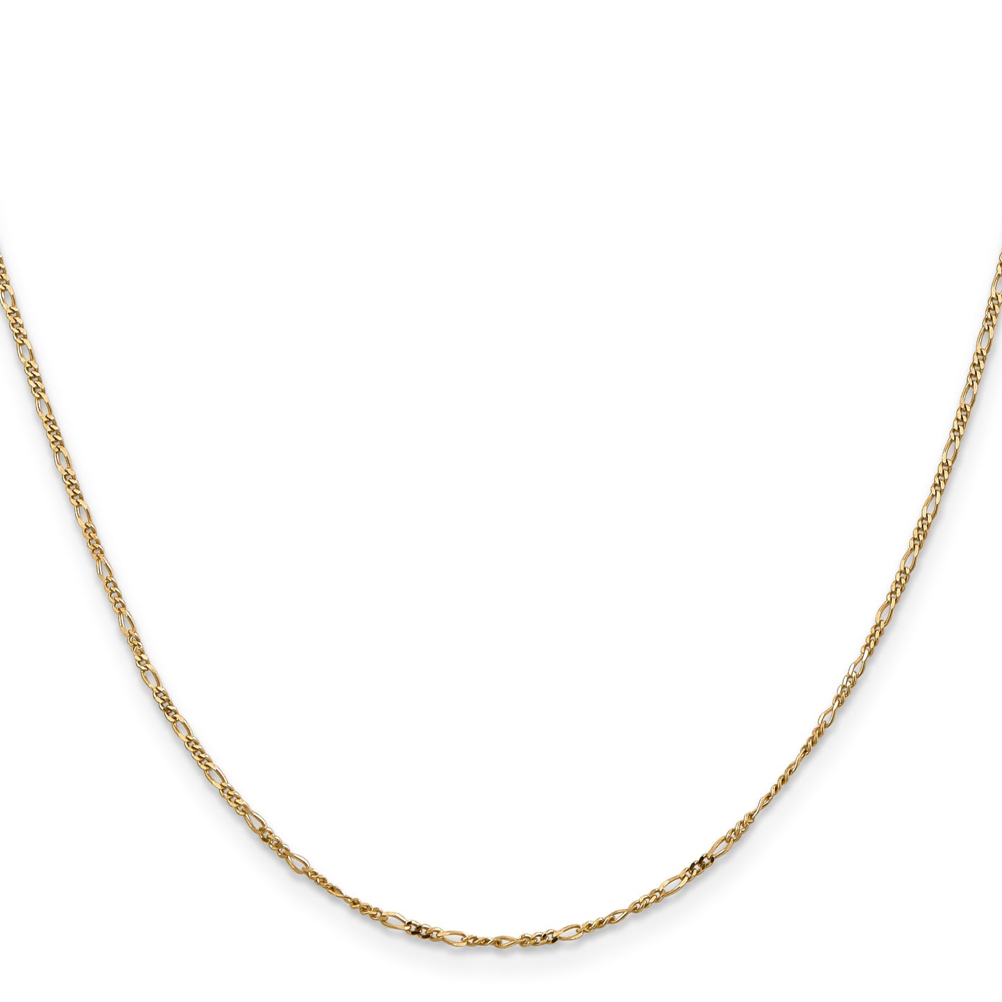 14K 22 inch 1.25mm Flat Figaro with Spring Pendant Ring Pendant Chain