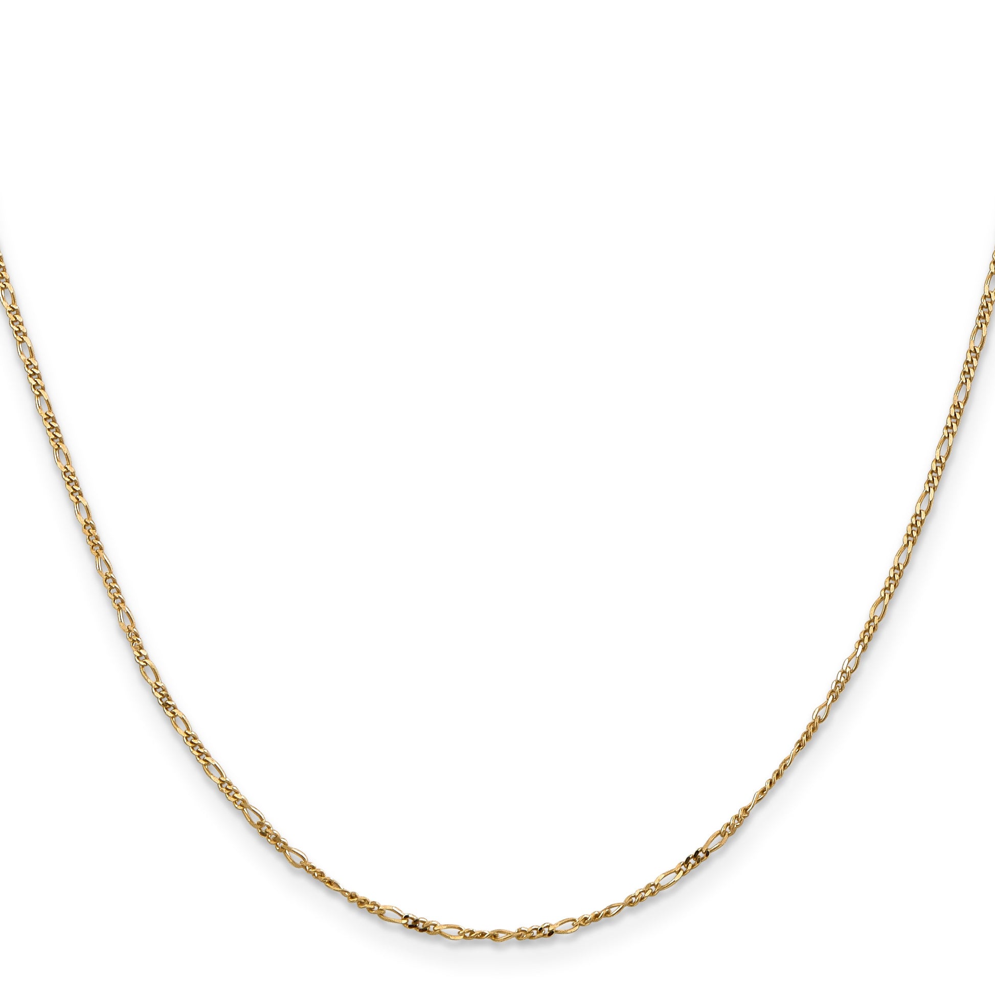 14K 22 inch 1.25mm Flat Figaro with Spring Pendant Ring Pendant Chain