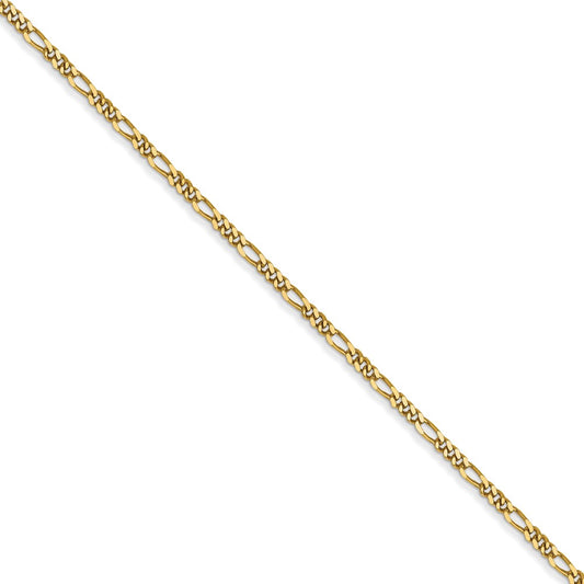 14k 1.25mm Flat Figaro Pendant Chain (100 inch Spool)