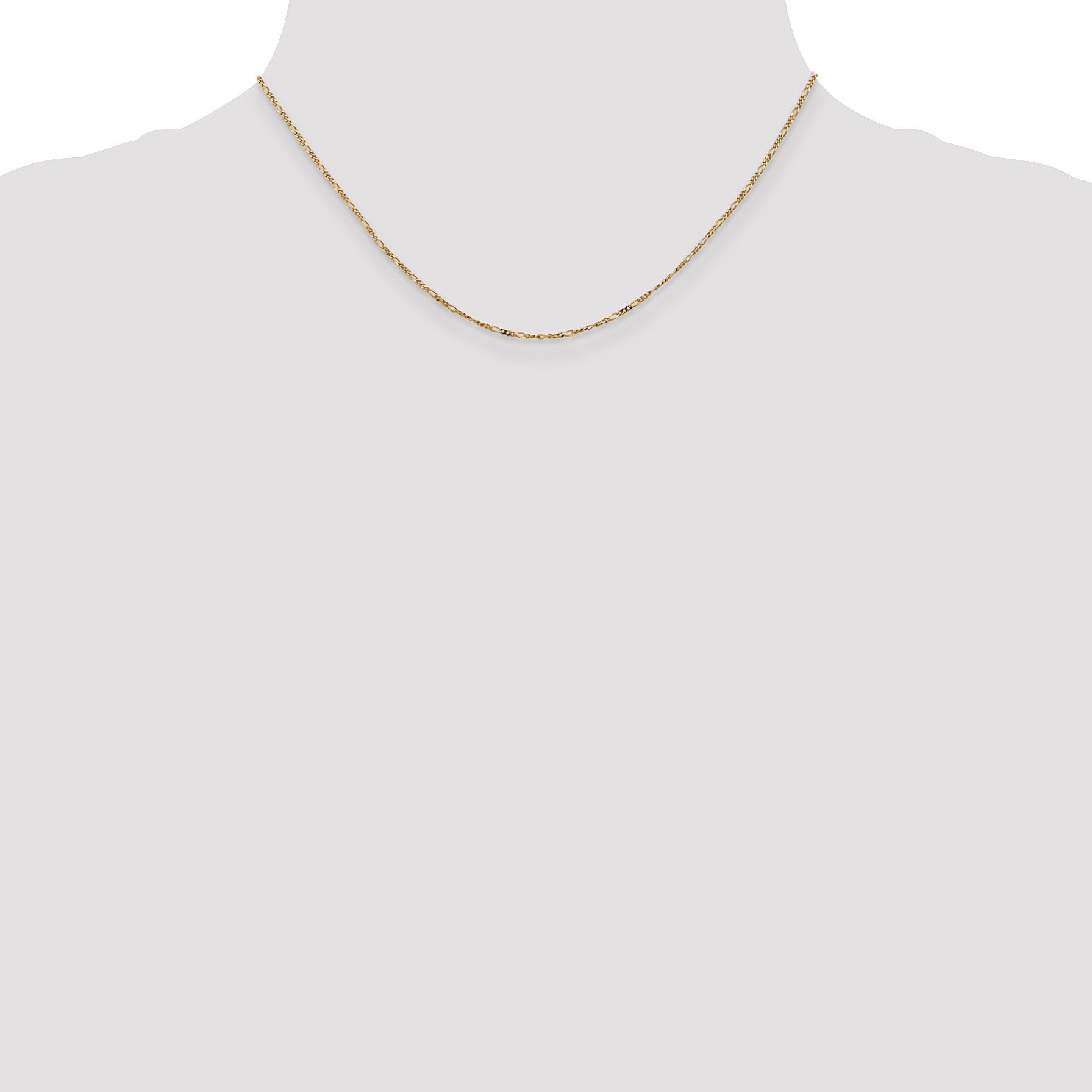 14K 16 inch 1.25mm Flat Figaro with Spring Pendant Ring Pendant Chain