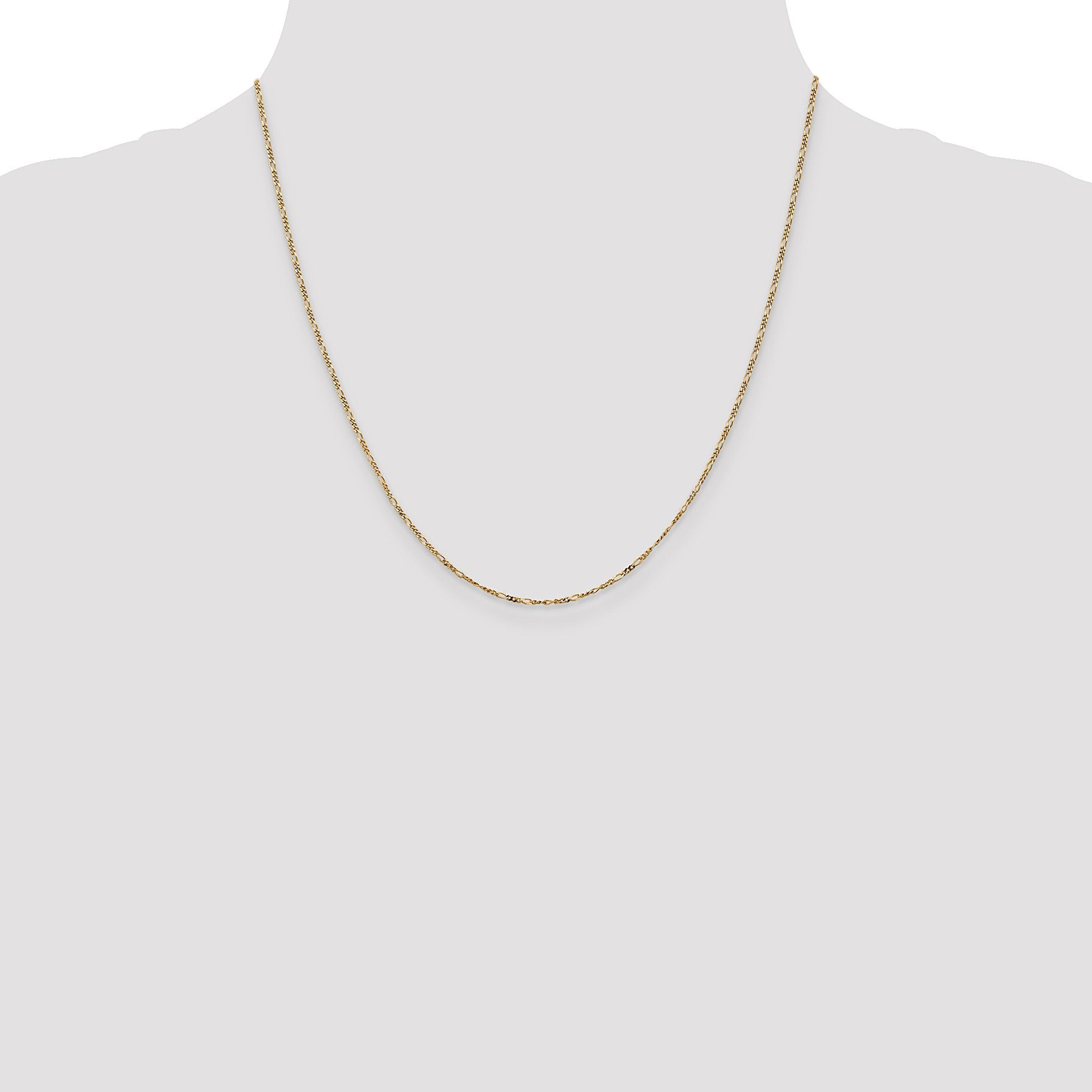 14K 20 inch 1.25mm Flat Figaro with Spring Pendant Ring Pendant Chain