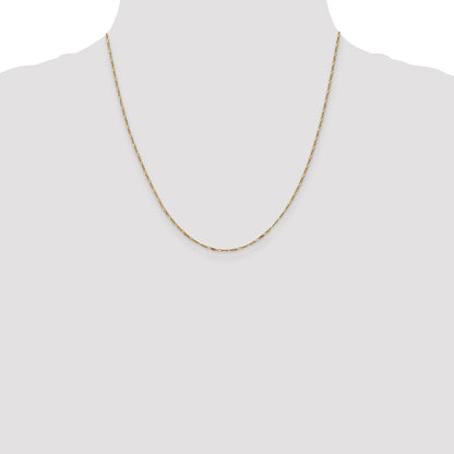 14K 20 inch 1.25mm Flat Figaro with Spring Pendant Ring Pendant Chain