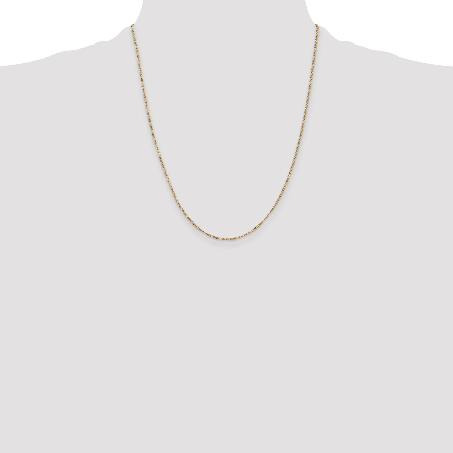14K 22 inch 1.25mm Flat Figaro with Spring Pendant Ring Pendant Chain