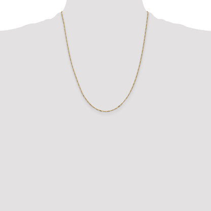 14K 22 inch 1.25mm Flat Figaro with Spring Pendant Ring Pendant Chain