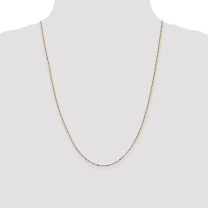 14K 24 inch 1.25mm Flat Figaro with Spring Pendant Ring Pendant Chain