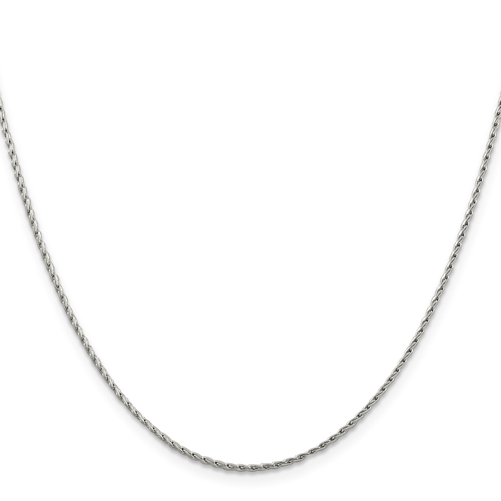 14K White Gold 16 inch 1.25mm Round Parisian Wheat with Lobster Clasp Chain