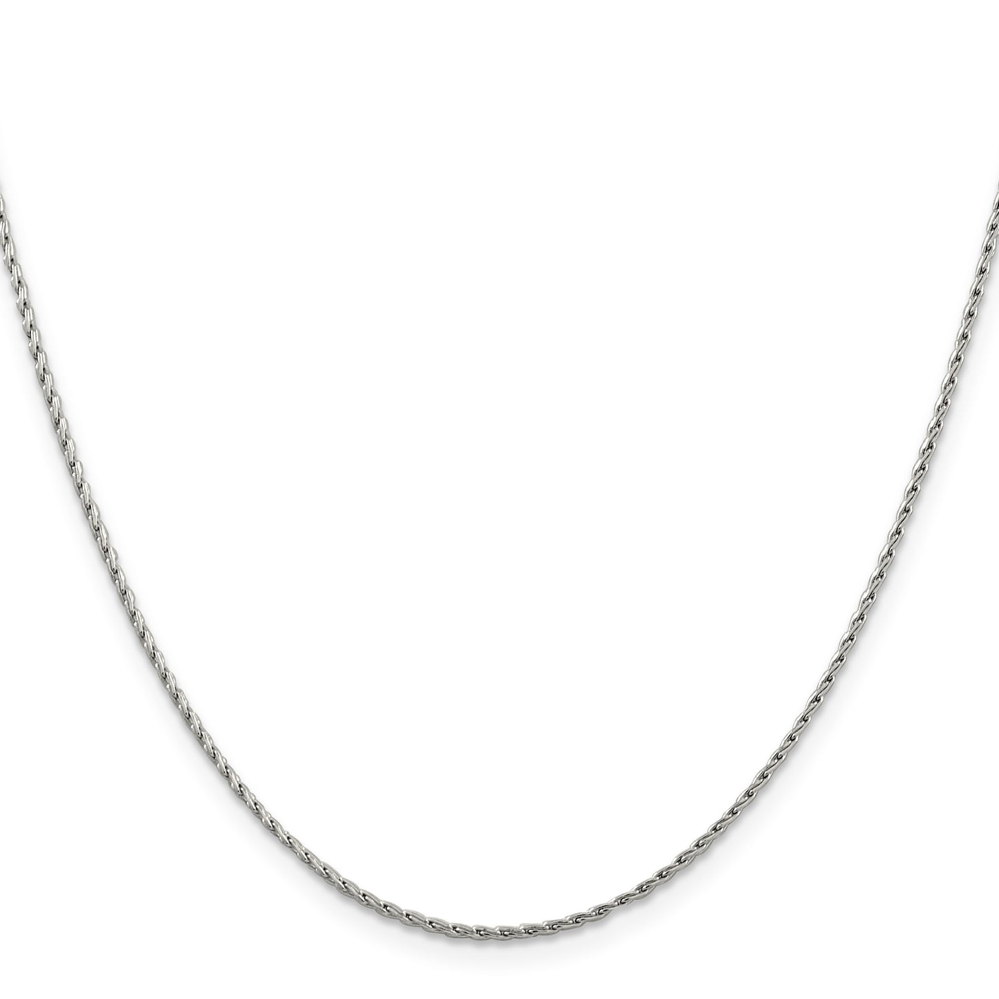 14K White Gold 20 inch 1.25mm Round Parisian Wheat with Lobster Clasp Chain