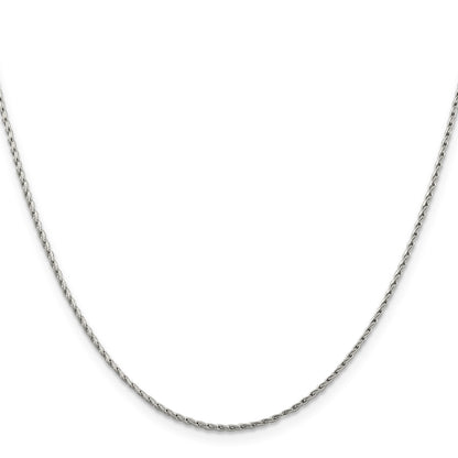 14K White Gold 20 inch 1.25mm Round Parisian Wheat with Lobster Clasp Chain