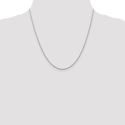 14K White Gold 20 inch 1.25mm Round Parisian Wheat with Lobster Clasp Chain