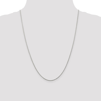 14K White Gold 24 inch 1.25mm Round Parisian Wheat with Lobster Clasp Chain