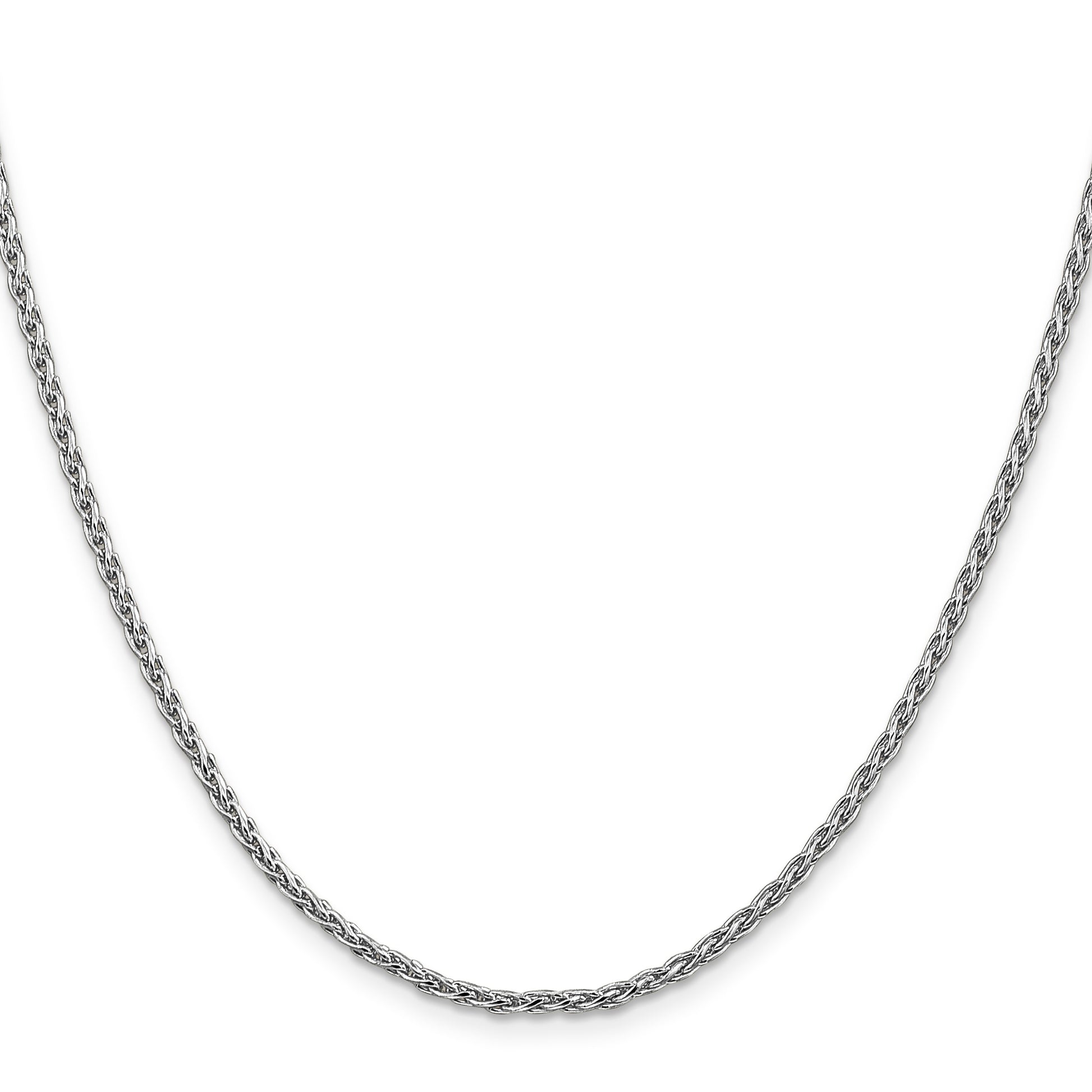14K White Gold 22 inch 2.25mm Parisian Wheat with Lobster Clasp Chain