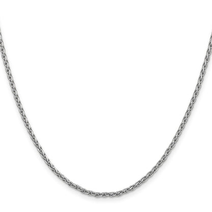 14K White Gold 22 inch 2.25mm Parisian Wheat with Lobster Clasp Chain