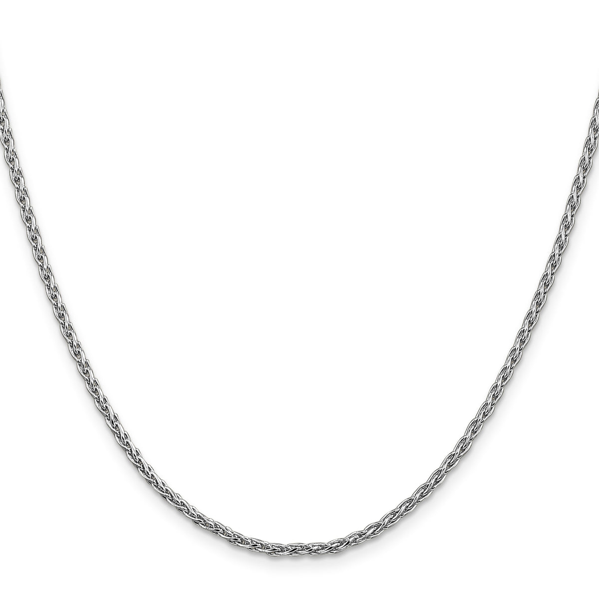 14K White Gold 20 inch 2.25mm Parisian Wheat with Lobster Clasp Chain