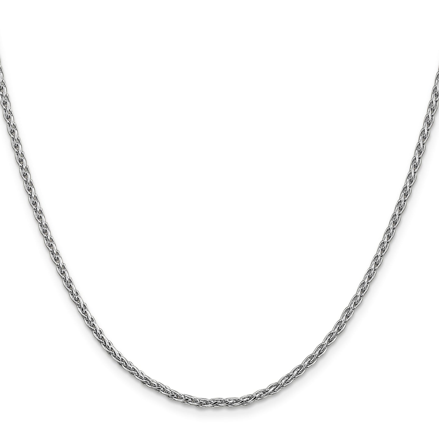 14K White Gold 24 inch 2.25mm Parisian Wheat with Lobster Clasp Chain