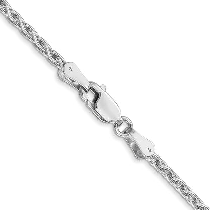 14K White Gold 22 inch 2.25mm Parisian Wheat with Lobster Clasp Chain