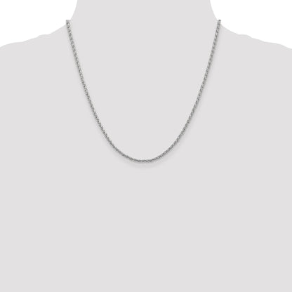 14K White Gold 20 inch 2.25mm Parisian Wheat with Lobster Clasp Chain