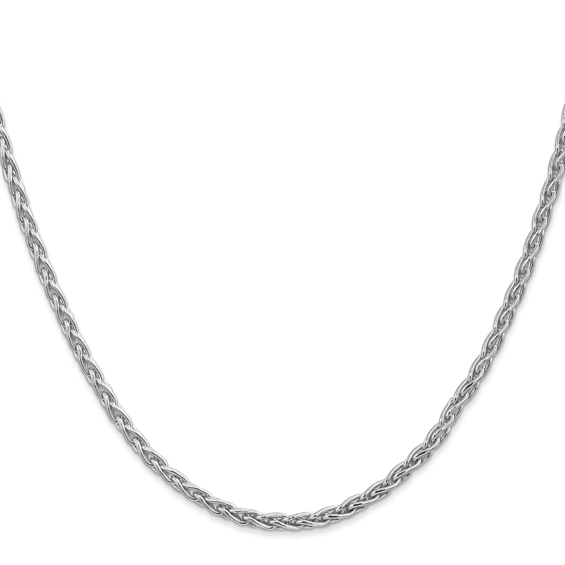14K White Gold 18 inch 4mm Parisian Wheat with Lobster Clasp Chain