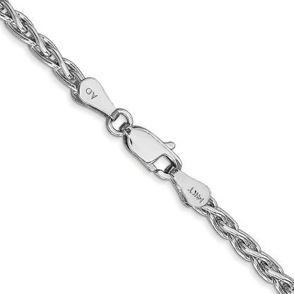 14K White Gold 20 inch 4mm Parisian Wheat with Lobster Clasp Chain