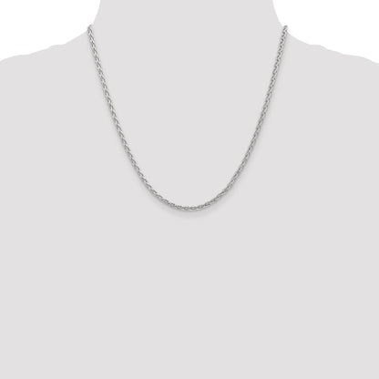 14K White Gold 20 inch 4mm Parisian Wheat with Lobster Clasp Chain