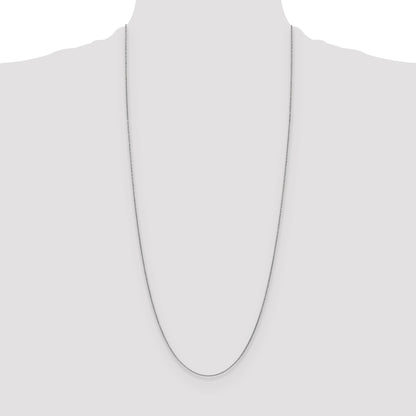 14K White Gold 30 inch 1mm Round Open Link Cable with Lobster Clasp Chain