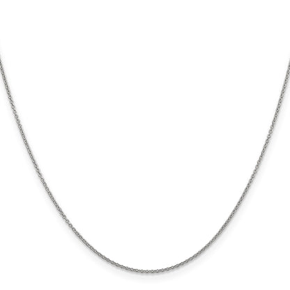14K White Gold 24 inch .9mm Cable with Spring Ring Clasp Chain