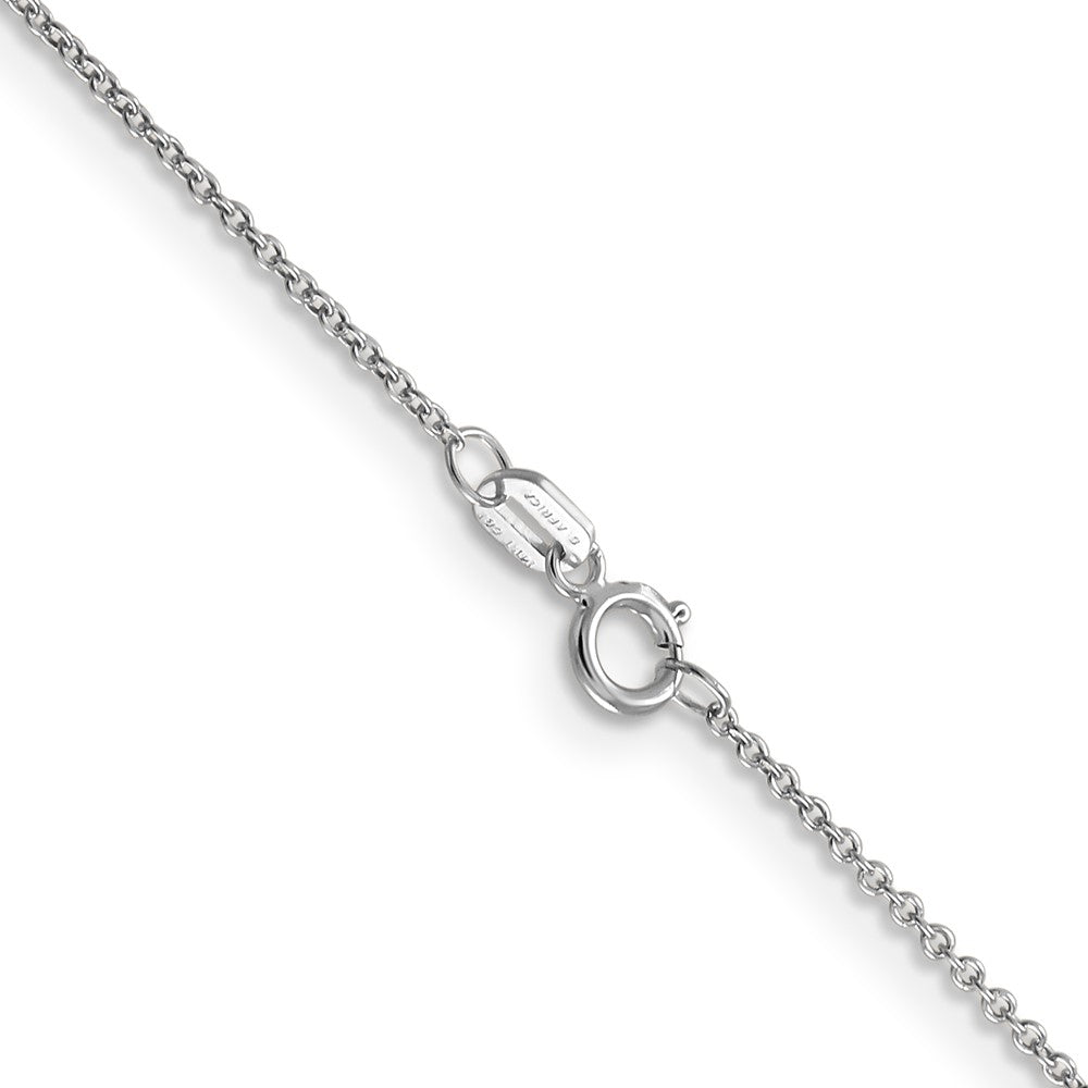 14K White Gold 16 inch .9mm Cable with Spring Ring Clasp Chain