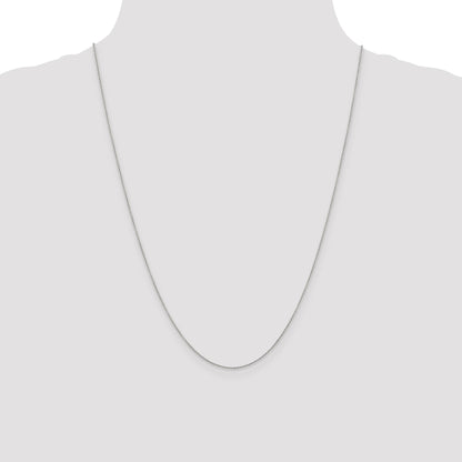 14K White Gold 24 inch .9mm Cable with Spring Ring Clasp Chain