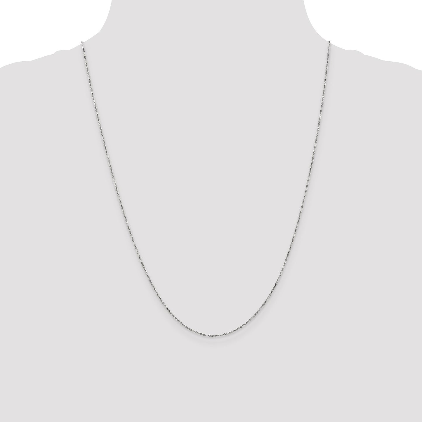 14K White Gold 24 inch .9mm Cable with Lobster Clasp Chain