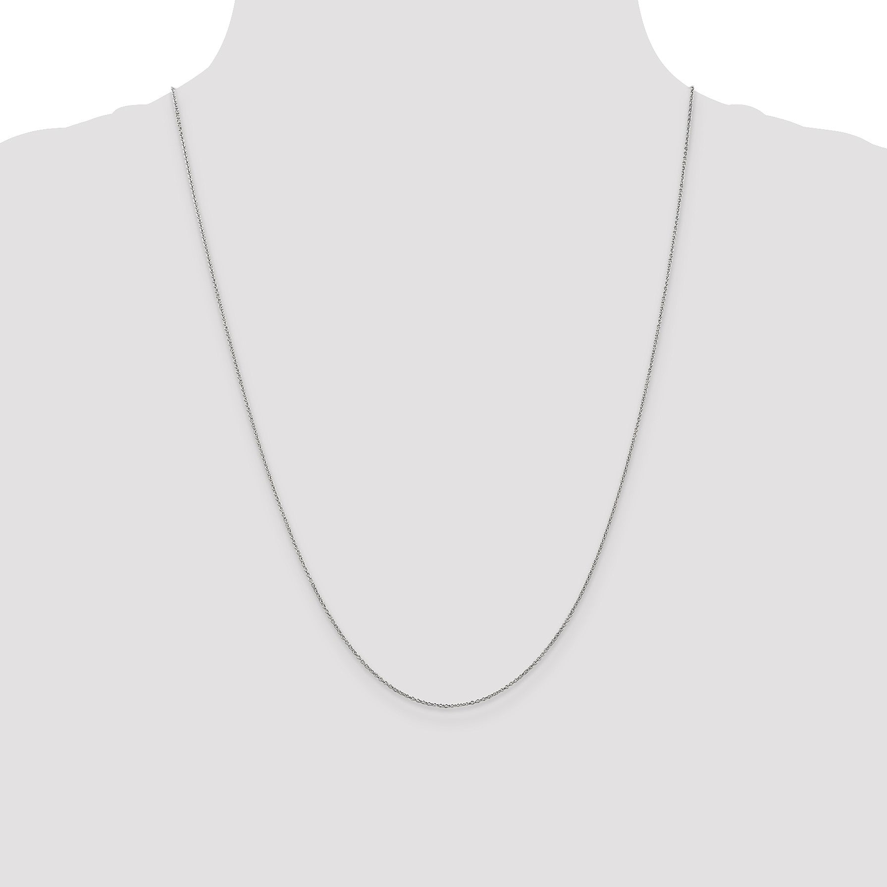 14K White Gold 24 inch .9mm Cable with Lobster Clasp Chain