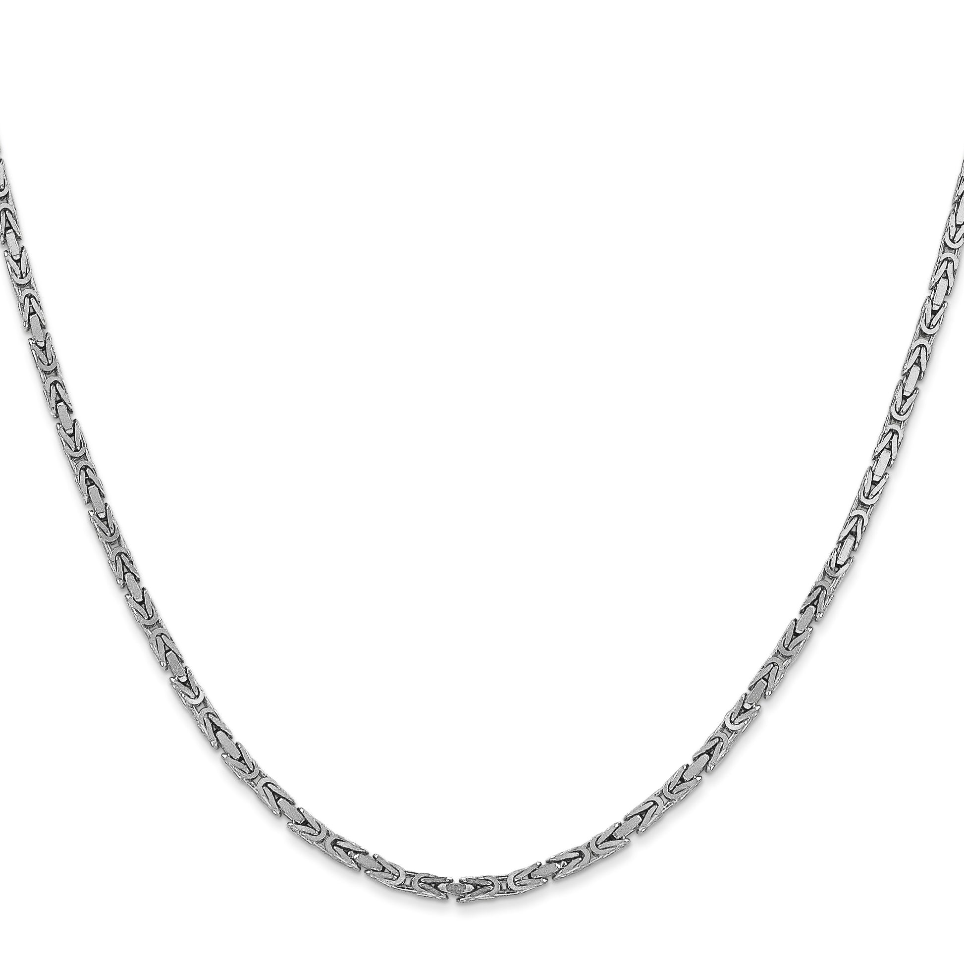 14K White Gold 18 inch 2mm Byzantine with Lobster Clasp Chain