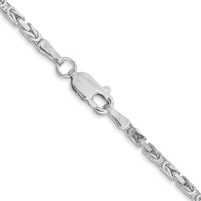 14K White Gold 18 inch 2mm Byzantine with Lobster Clasp Chain