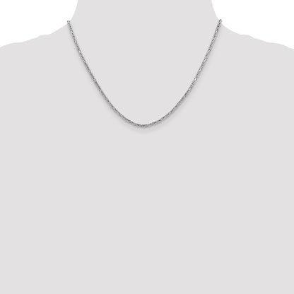 14K White Gold 18 inch 2mm Byzantine with Lobster Clasp Chain