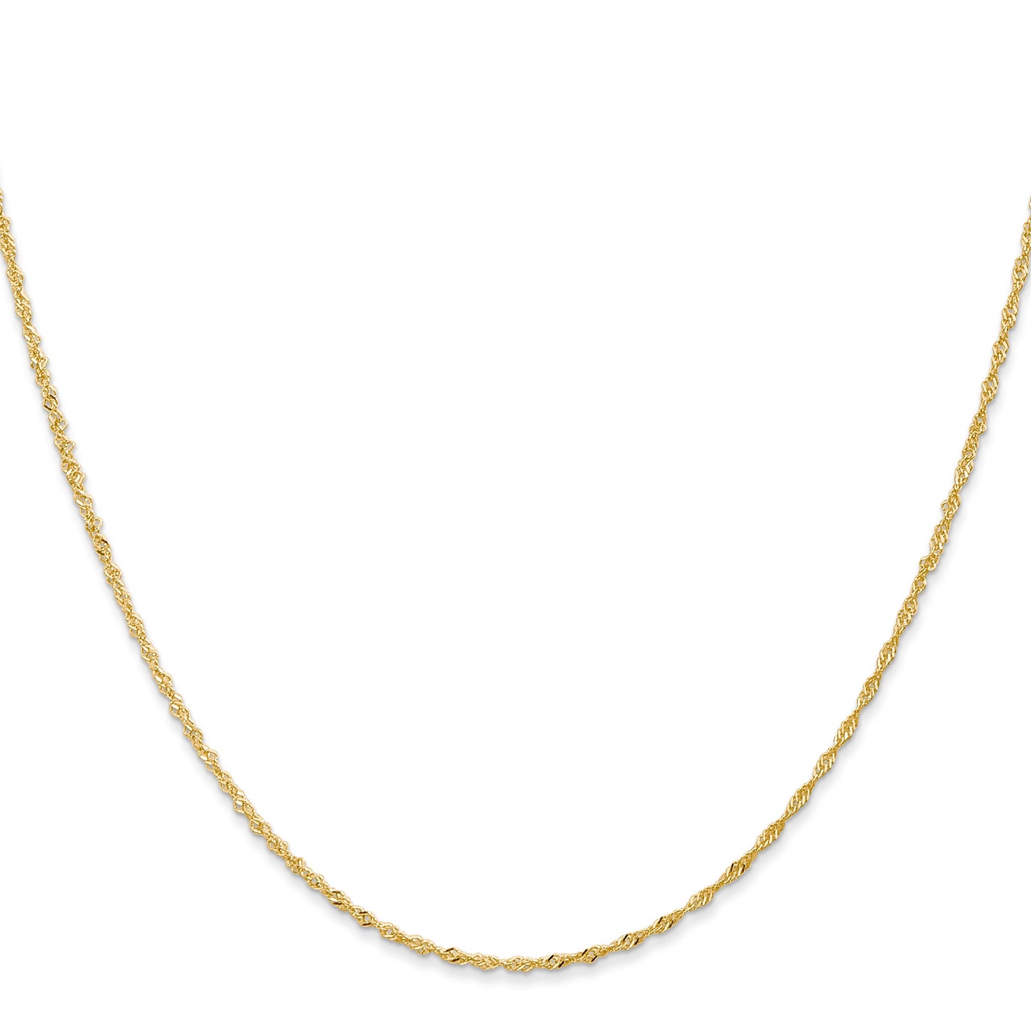 14K 16 inch 1.10mm Singapore with Spring Ring Clasp Chain