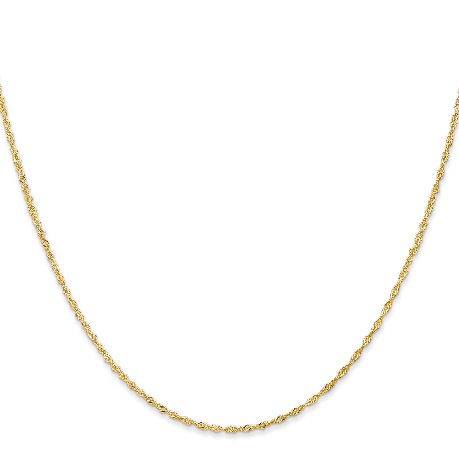 14K 16 inch 1.10mm Singapore with Spring Ring Clasp Chain