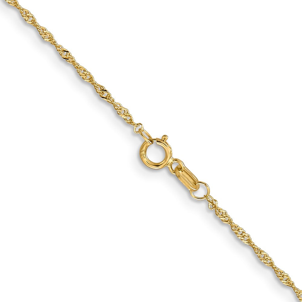 14K 18 inch 1.10mm Singapore with Spring Ring Clasp Chain